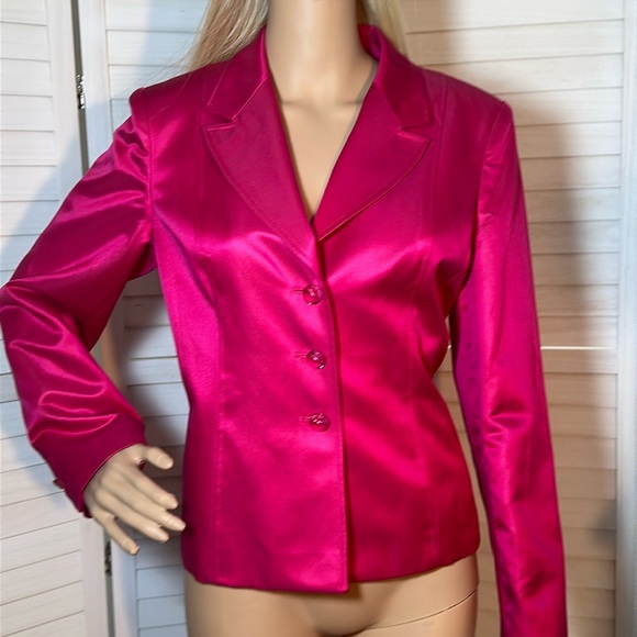 NWOT TALBOTS Womens Petites Silk Pink Notch Collar  Blazer - Picture 1 of 10